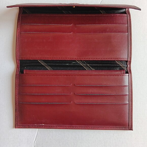 VINTAGE ROLFS  Burgundy BROWN LEATHER CLUTCH EUC - Picture 4 of 7